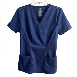 Jaanuu Women's Navy Blue V-Neck Top small NWT